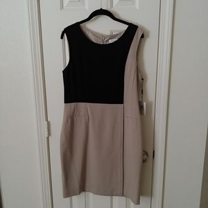 NWT $128 Calvin Klein Size 12 Color-Blocked Dress